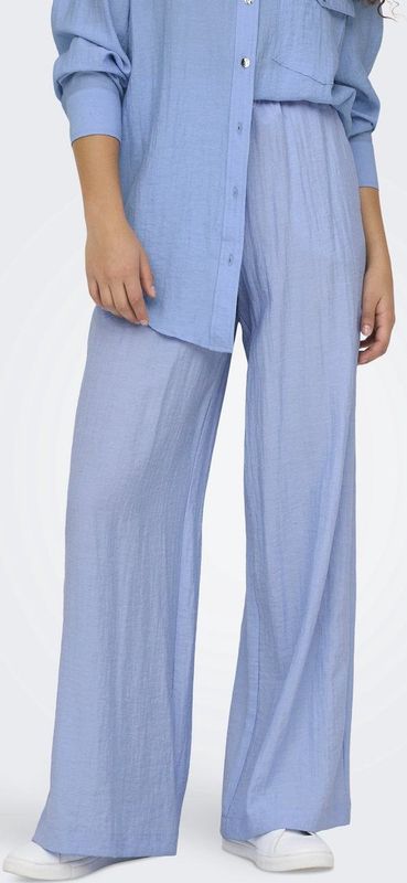 Only - Onltania Life Hw Pull-up Pant - Broek - Serenity - Viscose/Nylon/Linnen