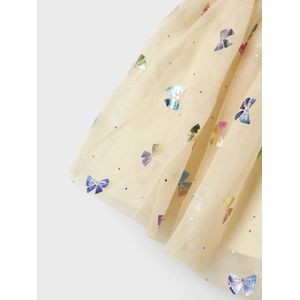 Rok - NMFVabos - Flare - Gerecycled Materiaal - Kort/Mini - Glitterend - Licht Transparant - All-over Patroon