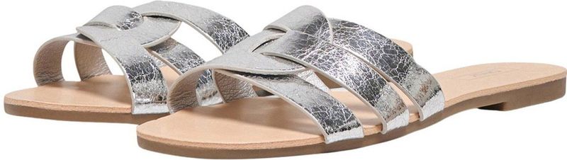 Only Feli - Slippers - Zilver - Imitatieleer - Rubber