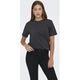 Only - ONLMONJA STUDS - T-shirt - Zwart - Regular Fit