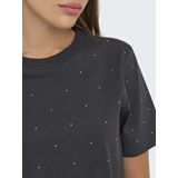 Only - ONLMONJA STUDS - T-shirt - Zwart - Regular Fit
