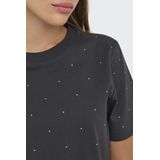 Only - ONLMONJA STUDS - T-shirt - Zwart - Regular Fit