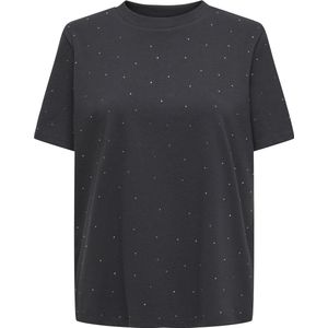 Only - ONLMONJA STUDS - T-shirt - Zwart - Regular Fit