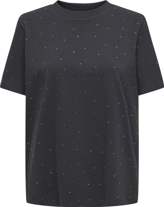 Only - ONLMONJA STUDS - T-shirt - Zwart - Regular Fit