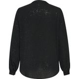 ONLY Carmakoma - Zwarte Glitterblouse - V-hals - Lange Mouwen