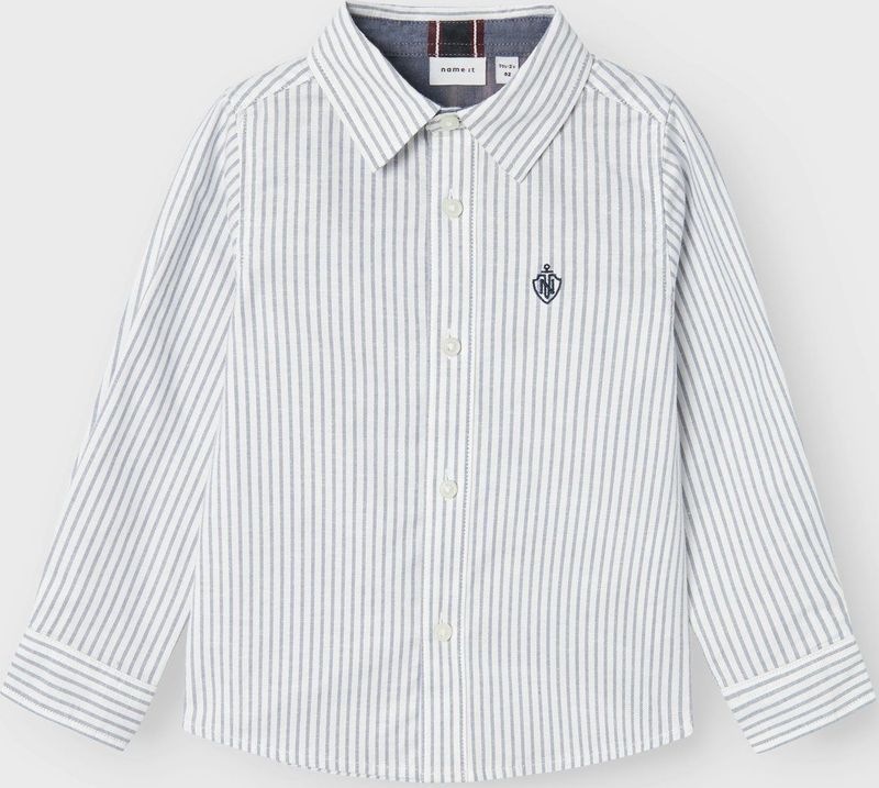 NAME IT - NMMREKID SHIRT - Jongens - Overhemd - Blauw - Geweven stof - Lange Mouwen