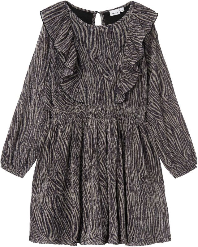 Jurk - Glitter - Lange Mouwen - O-hals - Loose Fit