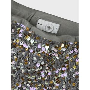 Name It kids meisjes broek RUNICA Granite Grey GOLD AND WHITE Straight Fit