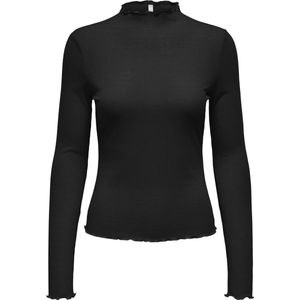 Only T-shirt Onlringo Life L s Lettuce Top Jrs 15333017 Black Dames