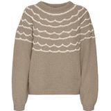 VERO MODA VMCHARMAINE LS O-Neck Pullover GA Boo, Silver Mink/Detail: w. Birch, XS