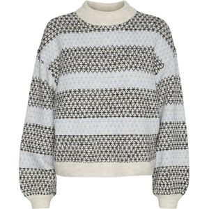 Gebreide Pullover - Hoge Hals - Lange Mouwen - Ballonmouwen - Geribde Manchetten