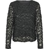 VERO MODA VMELGA LS Short Boatneck Glitter TOP JRS, Asfalt/Detail: 3d Lurex, L