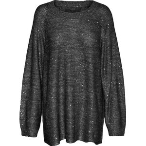 Vmleilani - Gebreide Pullover - Zwart - O-hals - Lange Mouwen - Loose Fit