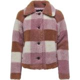Only Jas Onlemily Check Teddy Jacket Otw 15334996 Moonbeam/mesa Rose Dames Maat - XS