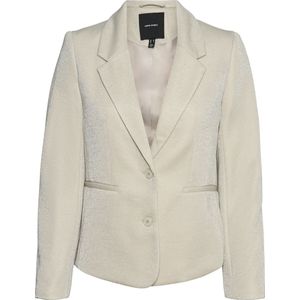 VERO MODA VMSHALI LS Fitted Shiny Blazer, Pumice Stone/Detail: zilver Lurex, 38
