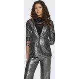 ONLY ONLPINKO-STEO LIFE / SEQUIN BLAZER TLR Dames Blazer - Magnet W. Dark Silver Sequins