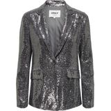 ONLY ONLPINKO-STEO LIFE / SEQUIN BLAZER TLR Dames Blazer - Magnet W. Dark Silver Sequins