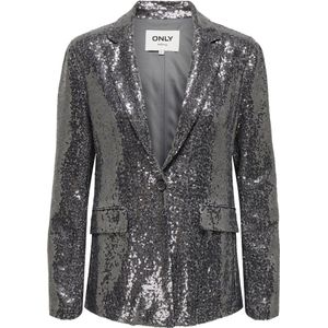 ONLY ONLPINKO-STEO LIFE / SEQUIN BLAZER TLR Dames Blazer - Magnet W. Dark Silver Sequins