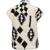 Only - Onlpop Teddy Gilet - Cloud Dancer/Black - Polyester - Met Steekzakken