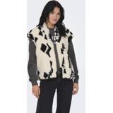 Only - Onlpop Teddy Gilet - Cloud Dancer/Black - Polyester - Met Steekzakken