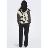 Only - Onlpop Teddy Gilet - Cloud Dancer/Black - Polyester - Met Steekzakken