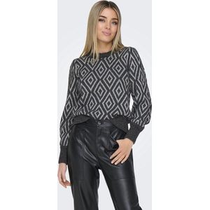 Only Trui Onlfie Ls O-neck Glitter Knt 15332139 Black/silver Dames