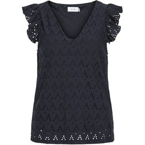 Vila - Viamalina - T-shirt - Navy Blazer - 64% Gerecycled Polyester - 34% Katoen - Mouwloos