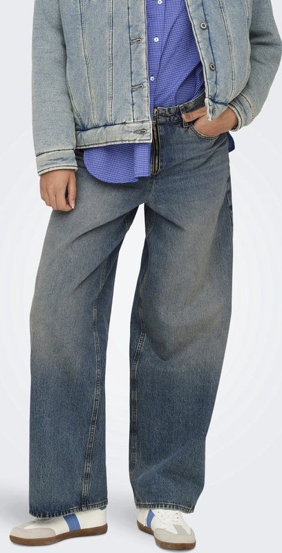 Only - Onlbaxter Mw Zip Wide Red Dnm Cro - Dames - Jeans