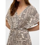 VERO MODA VMMENNY SS 7/8 KAFTAN WVN GA Dames Jurk - Oatmeal Tenna