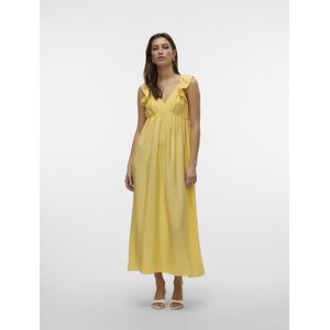 Vmjosie Sl Enkelfrill Dress WVN Ga, geel (pale banana), M