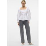 Vero Moda Jeans Vmtessa Hr Wide Studs Dnm Jeans Ra2 10321888 Light Grey Denim Dames