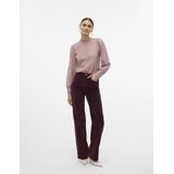 VERO MODA VMTESSA damesjeans met wijde snit, hoge taille, wijd gesneden jeans, Winetasting, 25W / 30L