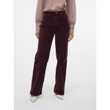 VERO MODA VMTESSA damesjeans met wijde snit, hoge taille, wijd gesneden jeans, Winetasting, 25W / 30L