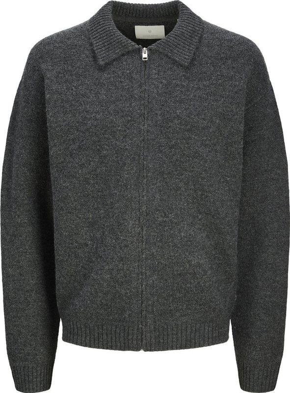 JPRCCFOX Gebreide Zip Cardigan, dark grey melange, L