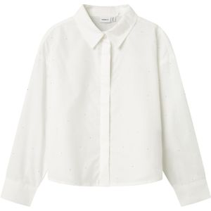 Shirt - Blauw - Popeline - Knoopsluiting - Blousekraag - Lange Mouwen