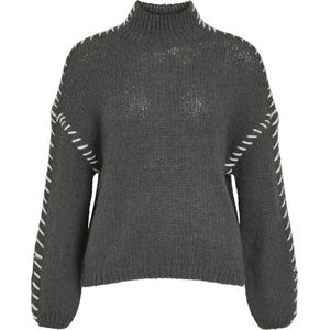 Vichoca New L/S gebreide trui, dark grey, M