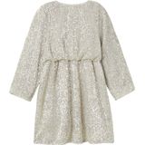 Glitter Jurk - Geweven Stof - O-hals - Lange Mouwen - Ballonmouwen - Regular Fit