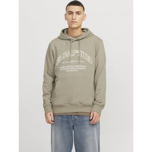 Jack & Jones - Sweatshirt - Grijs/Wit - Capuchon - Losse Pasvorm