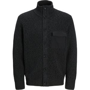 Jack & Jones Vest Jcomace Knit Cardigan Smu 12270984 Black/w. Asphalt Mannen