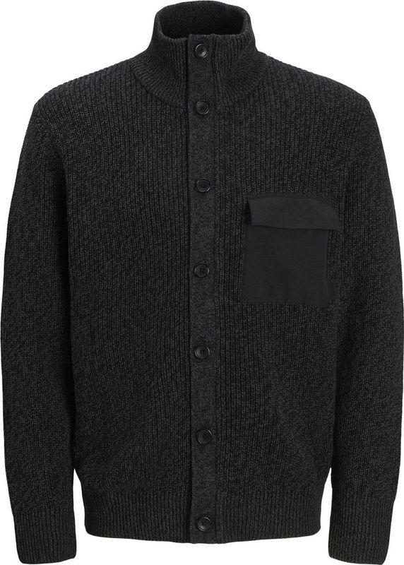 Jack & Jones Vest Jcomace Knit Cardigan Smu 12270984 Black/w. Asphalt Mannen