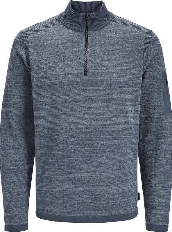 Jack & Jones Trui Jcomace Knit Half Zip Smu 12270980 Midnight Navy/melange Mannen