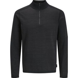 Jack & Jones Trui Jcomace Knit Half Zip Smu 12270980 Black/melange Mannen
