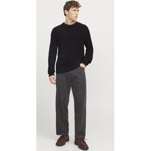 Jack & Jones - JCOZION KNIT CREW NECK BF - Trui - Zwart - Ronde Hals