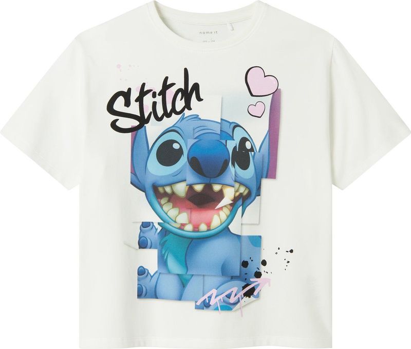 NAME IT Girl T-Shirt Stitch, cloud dancer, 122-128
