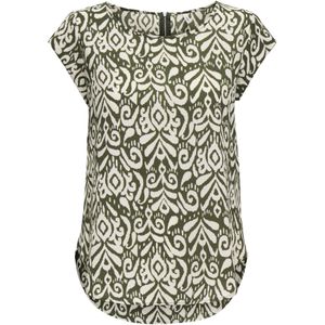 Only Onlvic Top - O-hals - Korte Mouwen - Regular Fit - Rits Detail