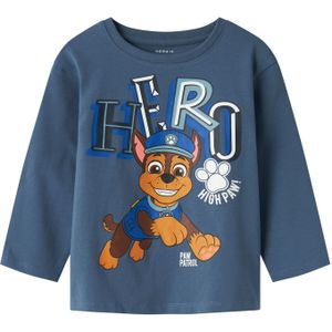 Paw Patrol - Top - Blauw - Jersey - Rubberen Print