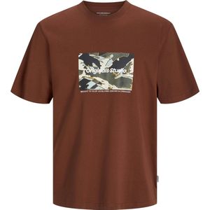 Jack Jones T-shirt Jorvesterbro Newton Boxfront Tee Ss 12265742 Brandy Brown Mannen