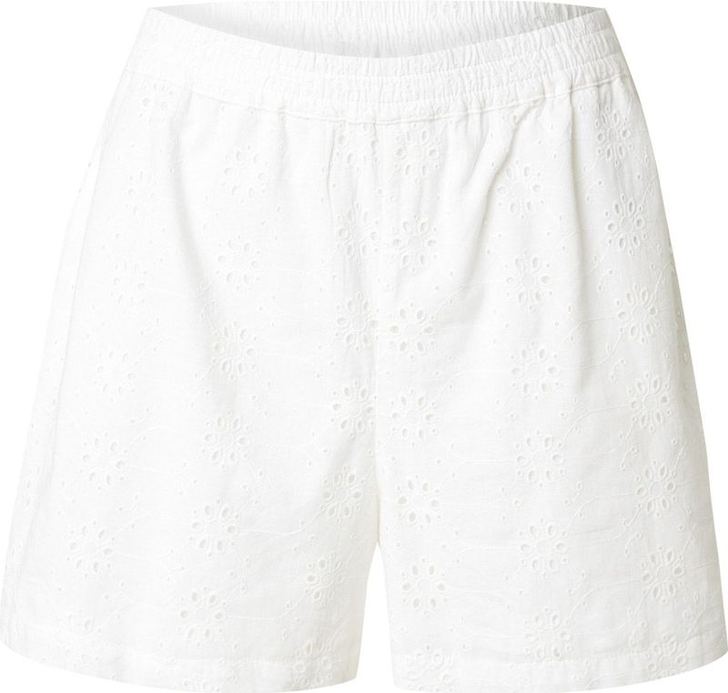 ONLY - ONLKELLY - Broek - Wit - Katoen, Gevoerde Zoom, Elastische Taille