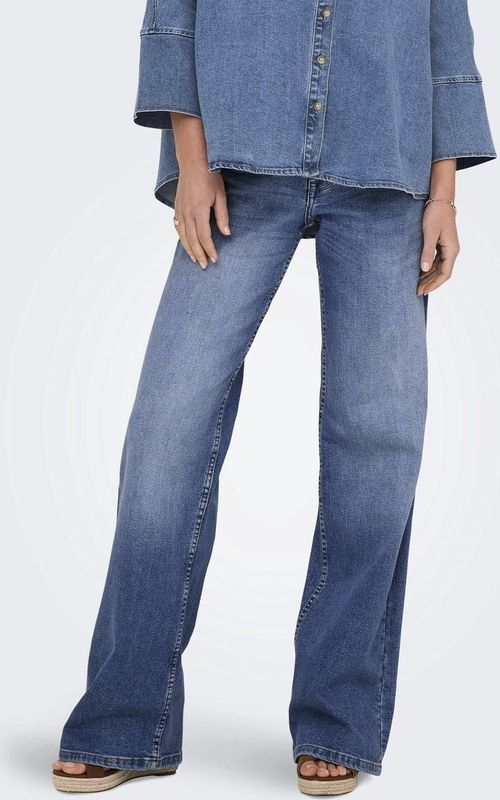 ONLY - ONLJUDY - Jeans - Blauw - Wide Leg - Mid Waist