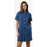 Noisy May - Denim Jurk - Blauw - Katoenmix - Korte Mouwen